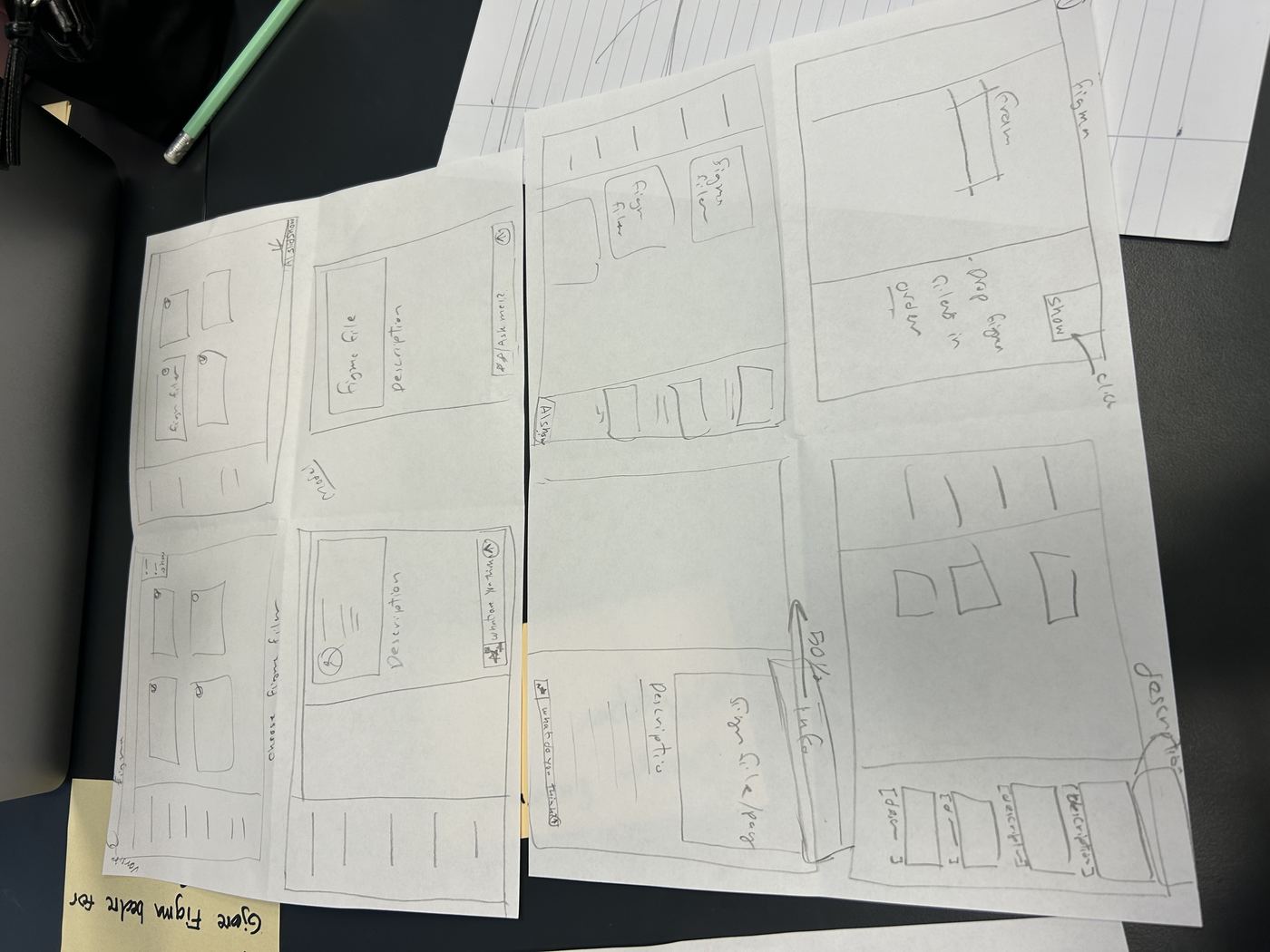 Wireframes of the Figma plugin